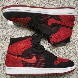 Nike Air Jordan 1 Retro High OG Flyknit “Bred” Black/Red Size 10 [919704-001]